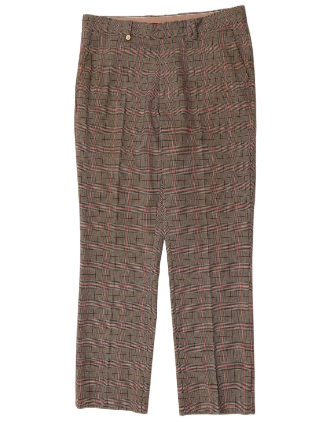 Golfino herre lige jakkesæt bukser W34 L31 grå ternet polyester