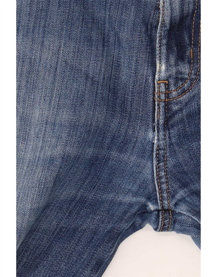 Wrangler Dame Texas Stretch Distressed Straight Jeans W32 L32 Blå Bomuld