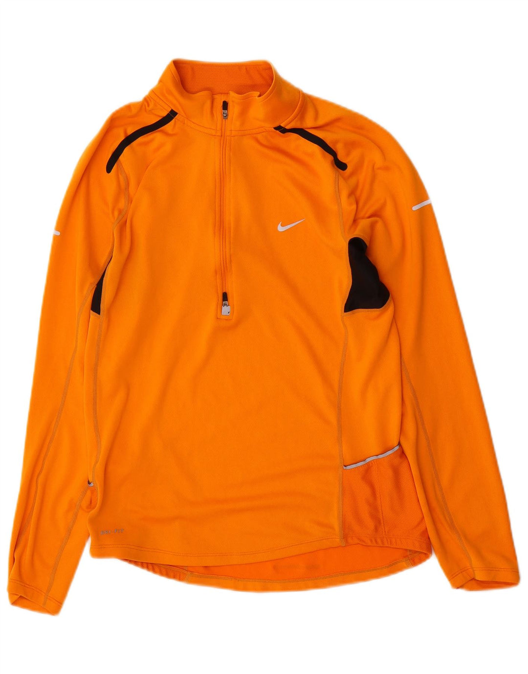 Nike Herre Dri Fit Pullover med lynlås-hals Træningsdragt Top Medium Orange Colourblock