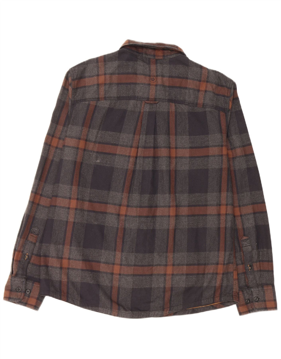 Fat Face Herre Flanellskjorte Stor Grå Plaid Bomuld