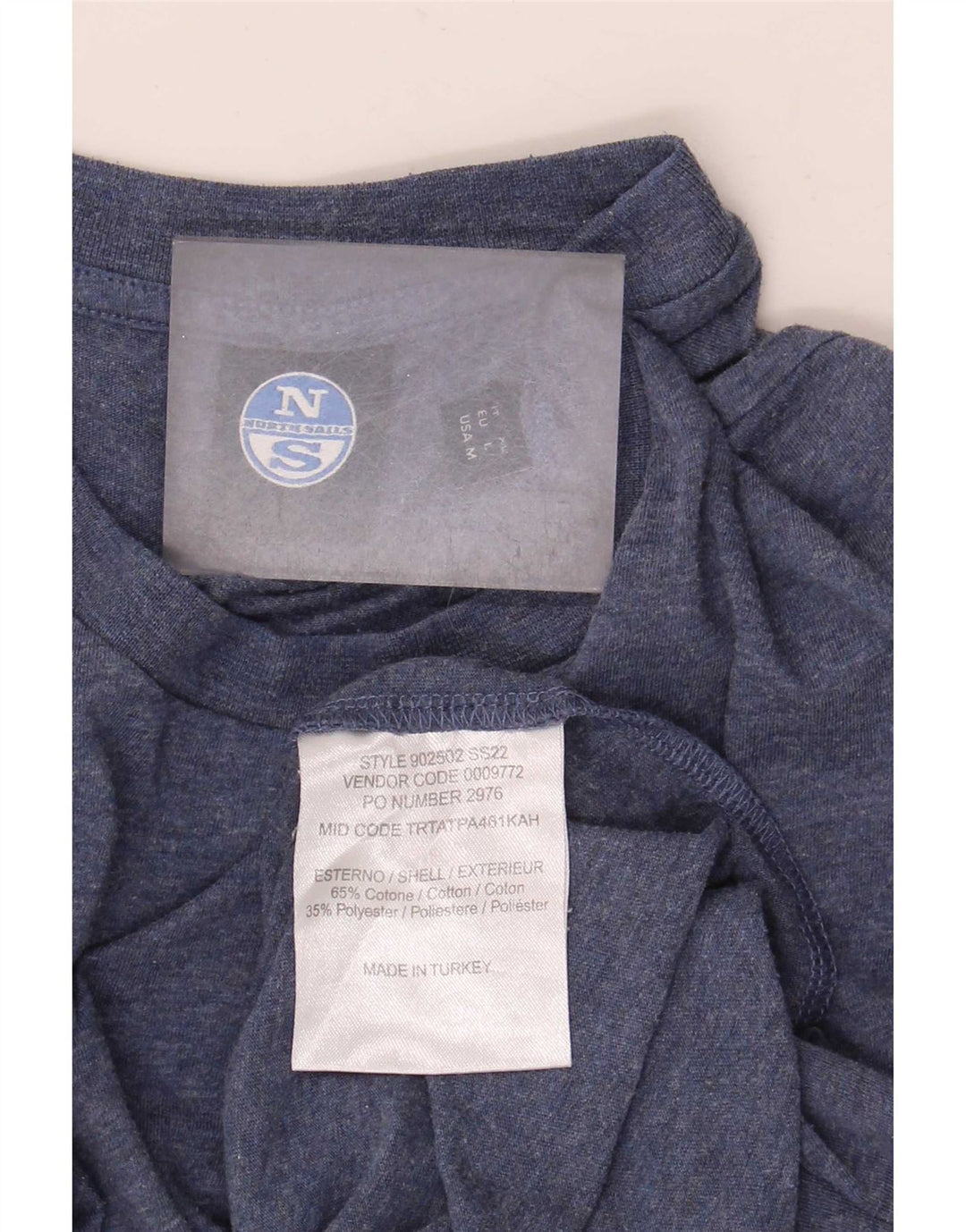 North Sails Herre T-Shirt Top Stor Marineblå Flecked Bomuld