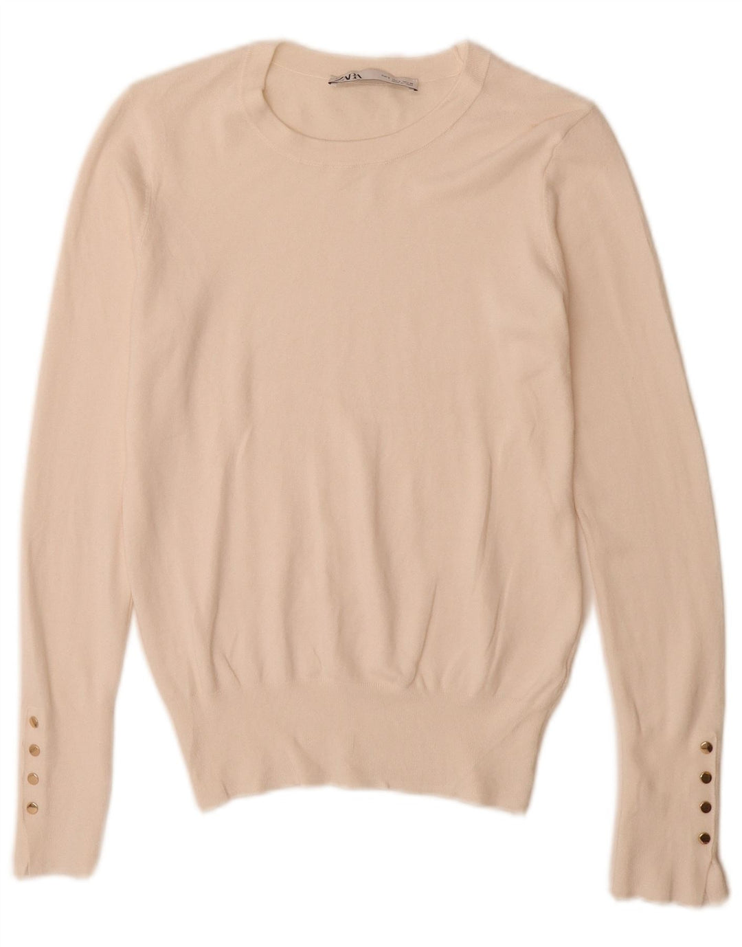 Zara Dame Boat Neck Jumper Sweater UK 10 Small White