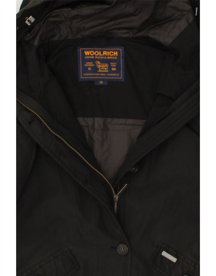 WOOLRICH Womens Hooded Parka Jacket UK 6 XS Black Cotton Vintage Woolrich and Second-Hand Woolrich from Messina Hembry 