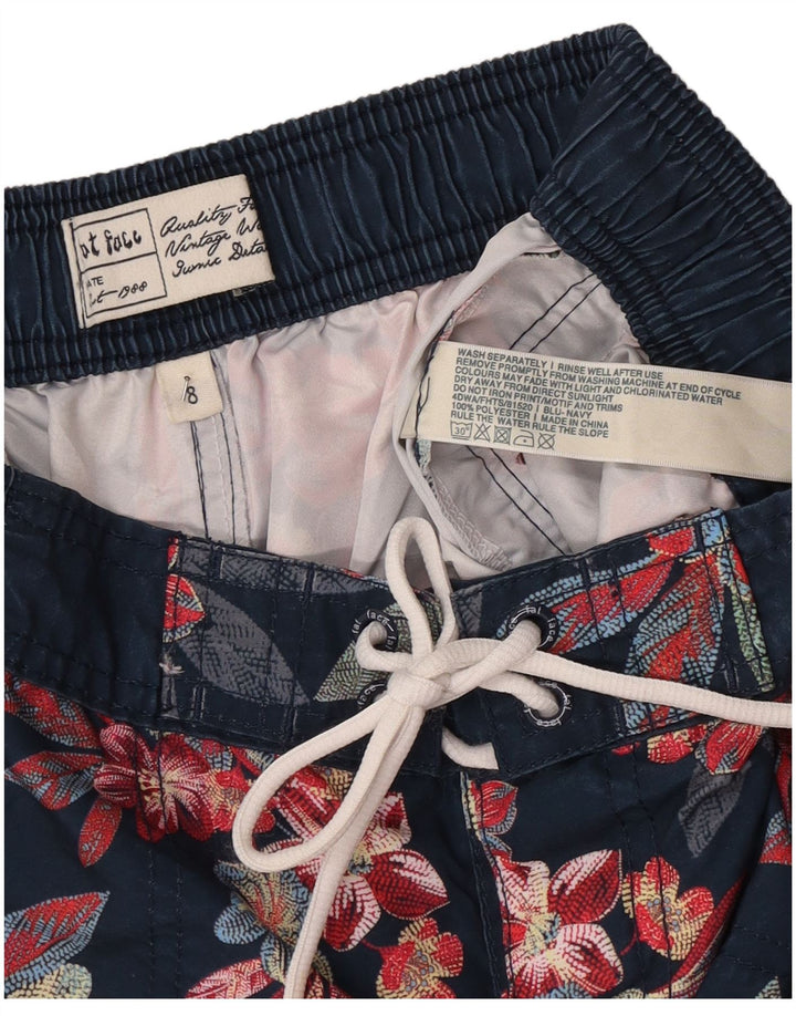 Fat Face Dame svømmeshorts UK 8 Small Navy Blue Floral Polyester