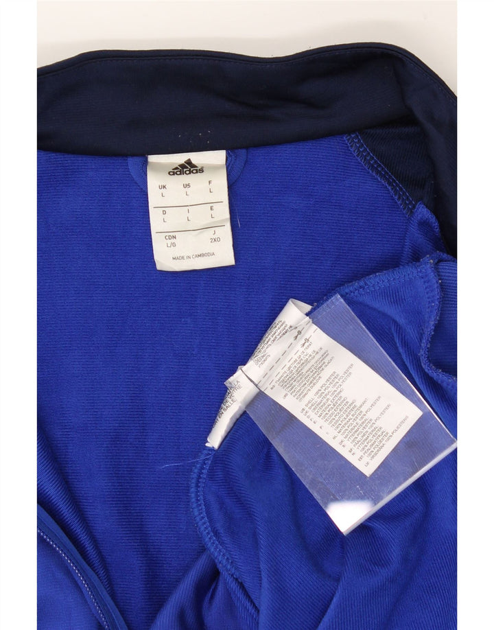 ADIDAS Mens Tracksuit Top Jacket Large Blue Colourblock Polyester Vintage Adidas and Second-Hand Adidas from Messina Hembry 