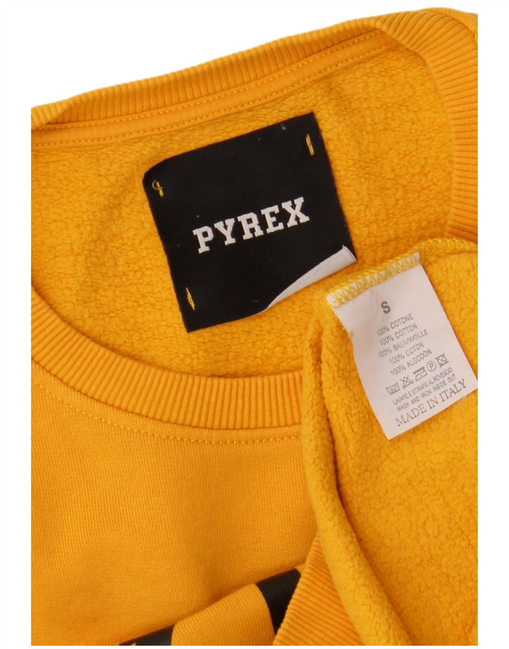 Pyrex Herre Grafisk Sweatshirt Jumper lille gul bomuld