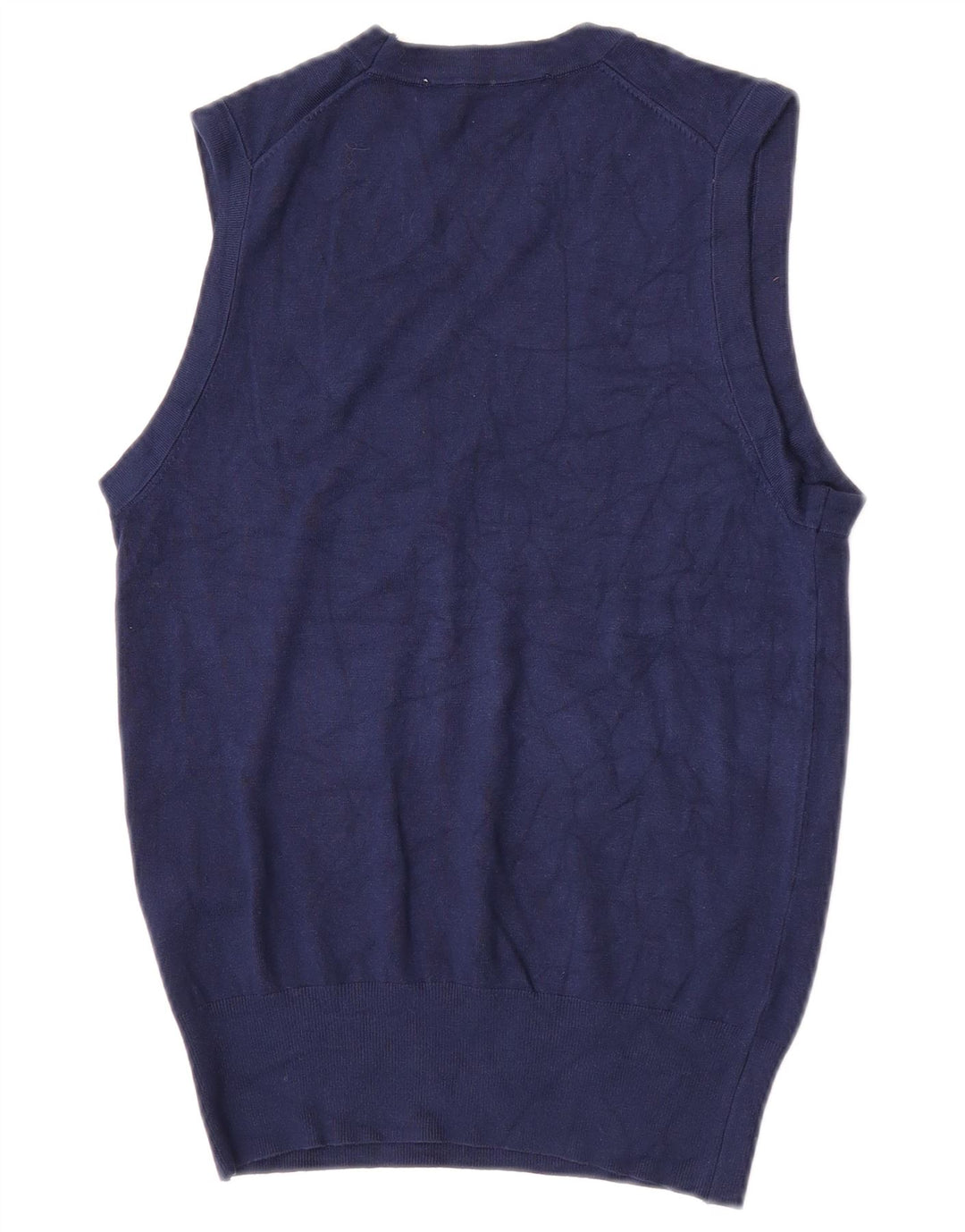 Zara Dame Vest Tank Top UK 12 Medium Navy Blue Viscose