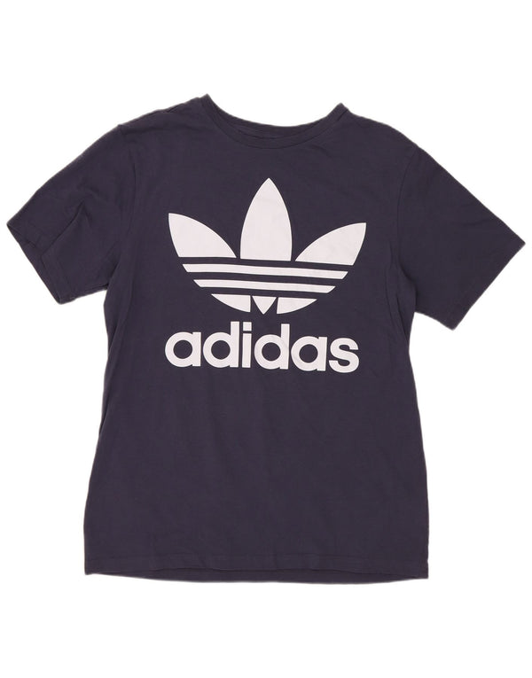 Adidas drenge grafisk t-shirt top 15-16 år marineblå bomuld