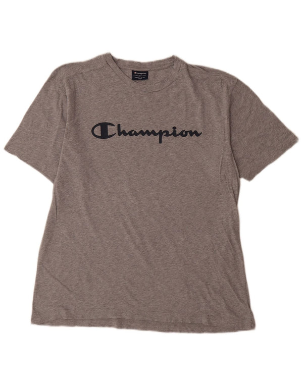 Champion Dame Grafisk T-Shirt Top UK 16 Large Grey Flecked
