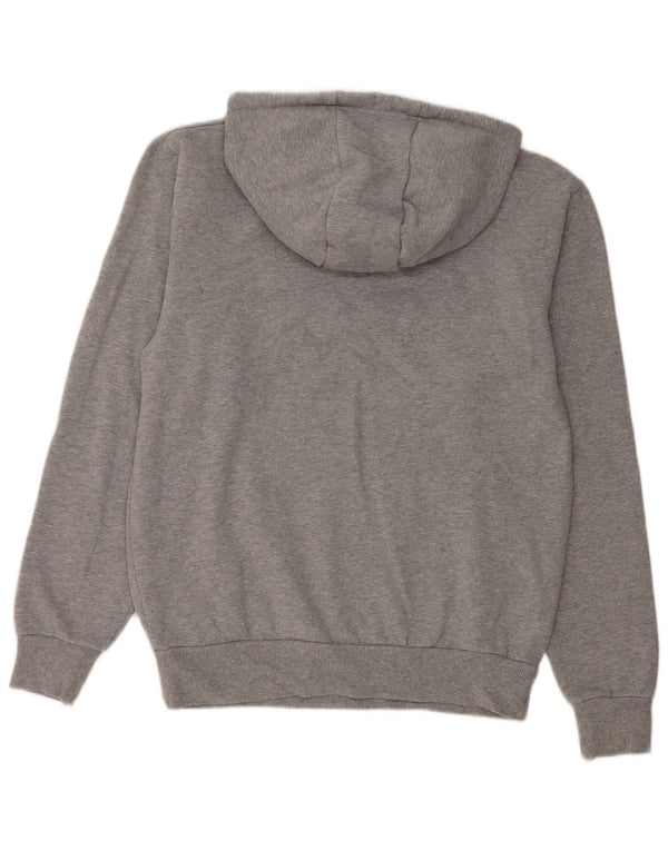 Ellesse Womens Graphic Hoodie Jumper UK 12 Medium Grey Flecked Cotton