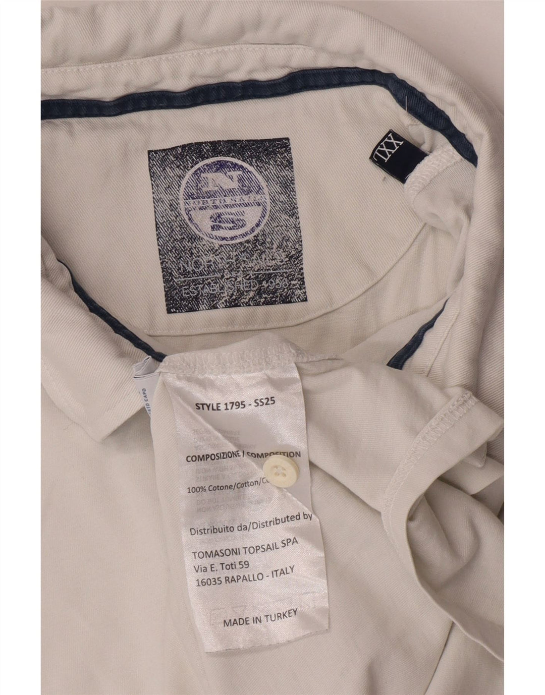 North Sails Herre Grafisk Polo Shirt 2XL Hvid Bomuld