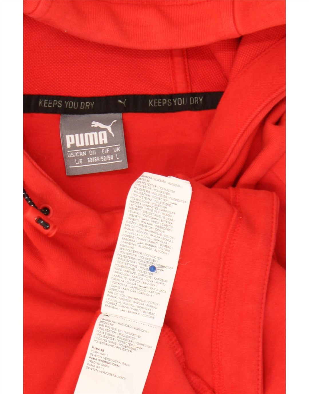 PUMA hættetrøje til mænd Large Red Colourblock Bomuld