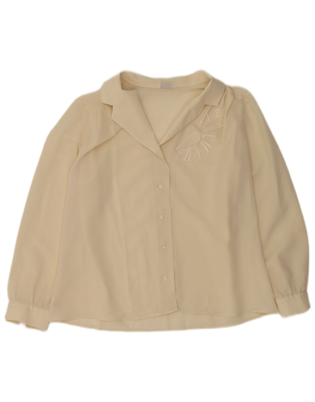 Vintage dameskjorte bluse IT 47 XL Beige Polyester