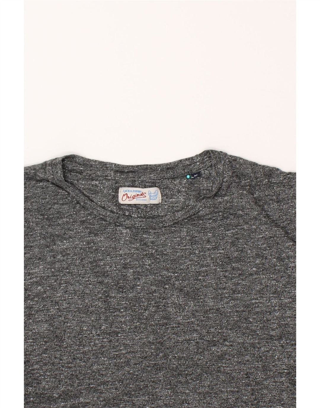 JACK & JONES Mens Top Long Sleeve Medium Grey Flecked Polyester Vintage Jack & Jones and Second-Hand Jack & Jones from Messina Hembry 