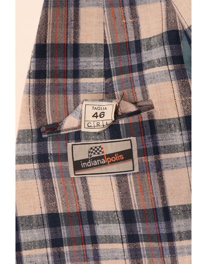 Vintage åben blazerjakke til mænd IT 46 Small Multicolored Check