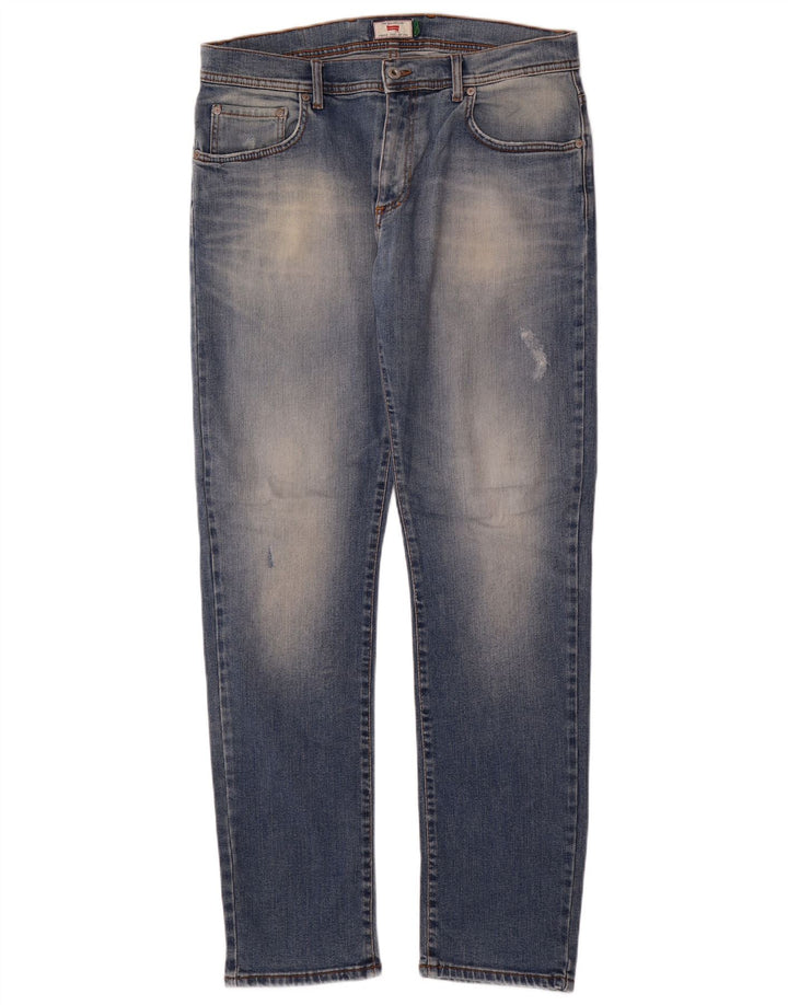 Carrera Herre Distressed Slim Jeans W34 L33 Blå Bomuld