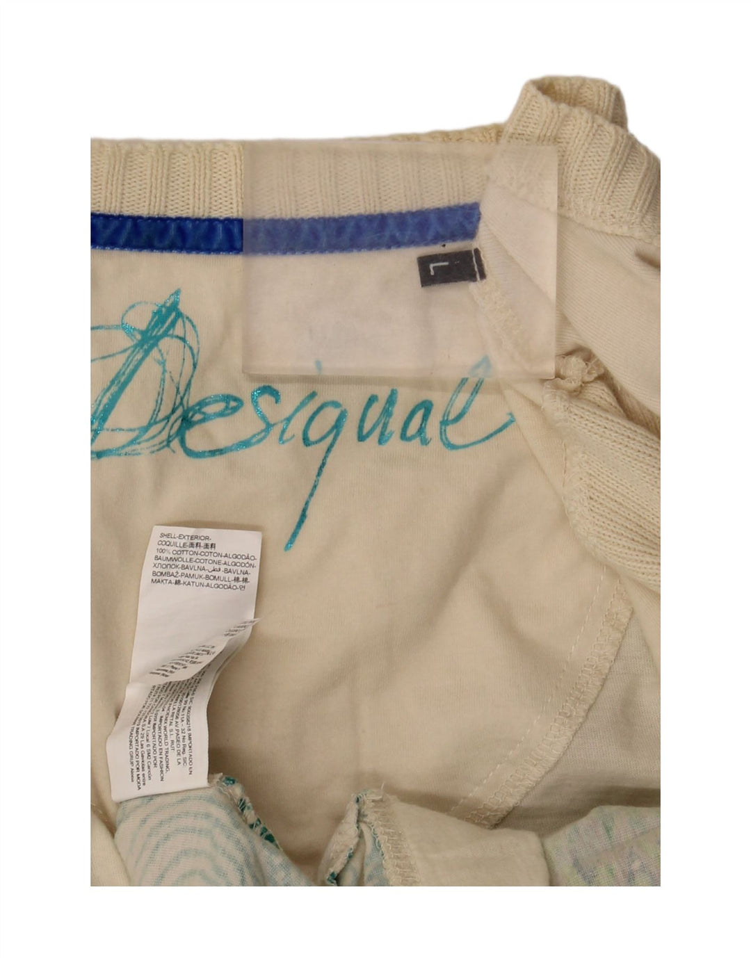 Desigual Dame Grafisk Top Langærmet UK 16 Large Off White Paisley