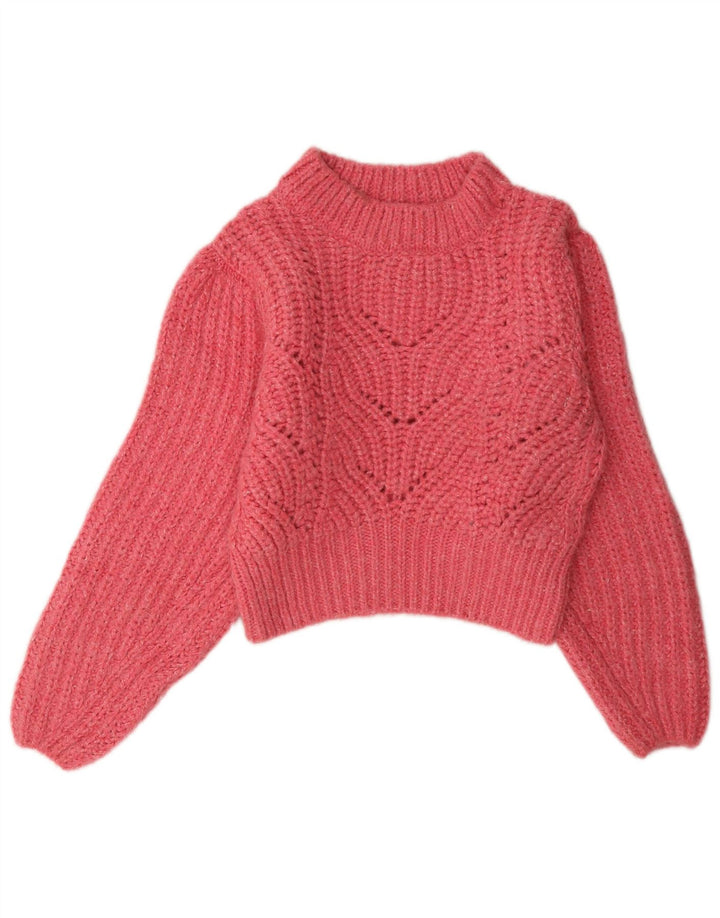 Topshop Dame Jumper Sweater UK 10 Small Pink Acryl