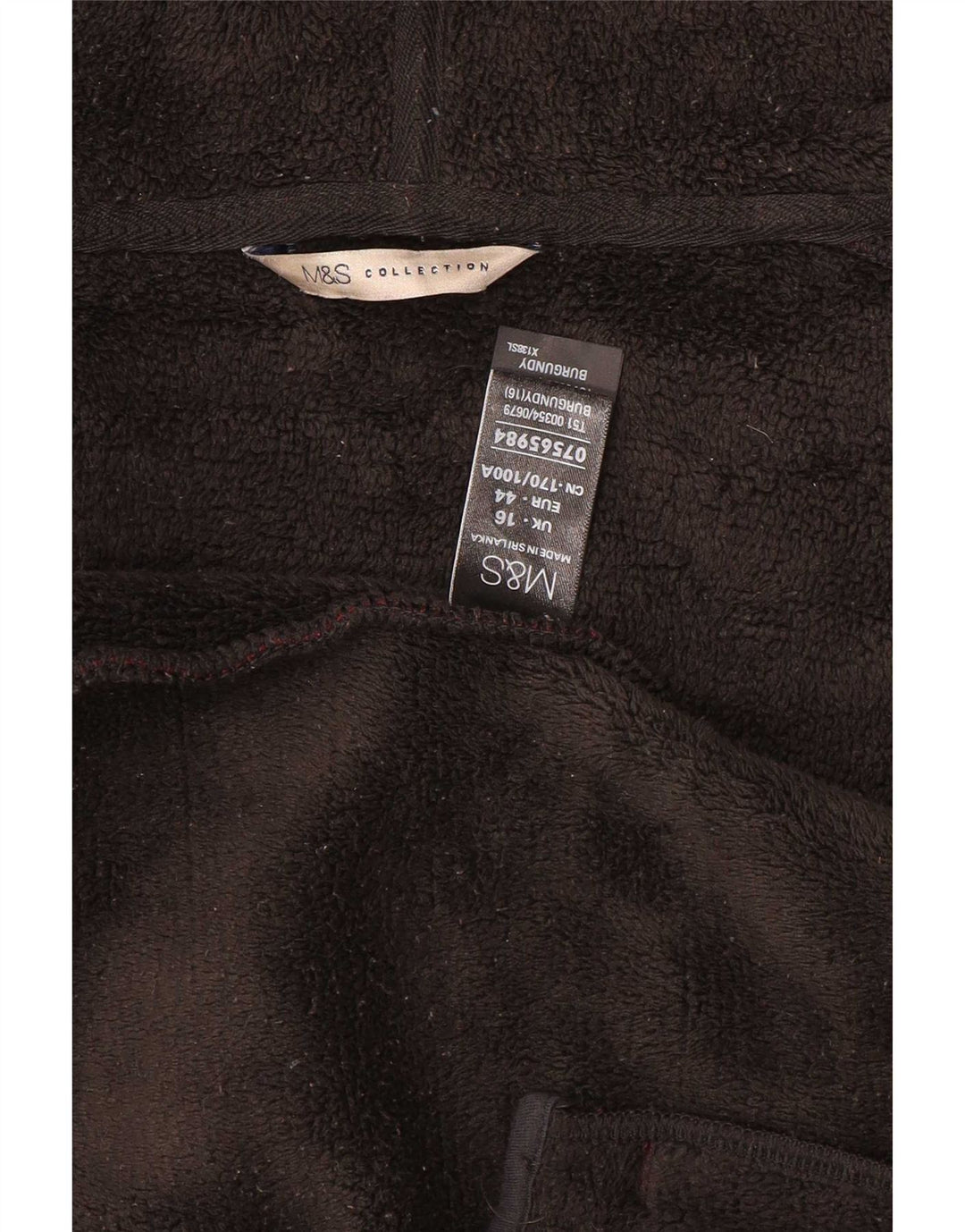 Marks & Spencer Dame Hættetrøje Sweater UK 16 Large Bourgogne Polyester