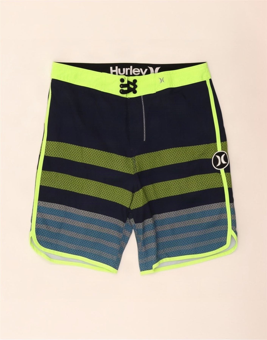 Hurley Badeshorts til mænd mellemblå stribet polyester