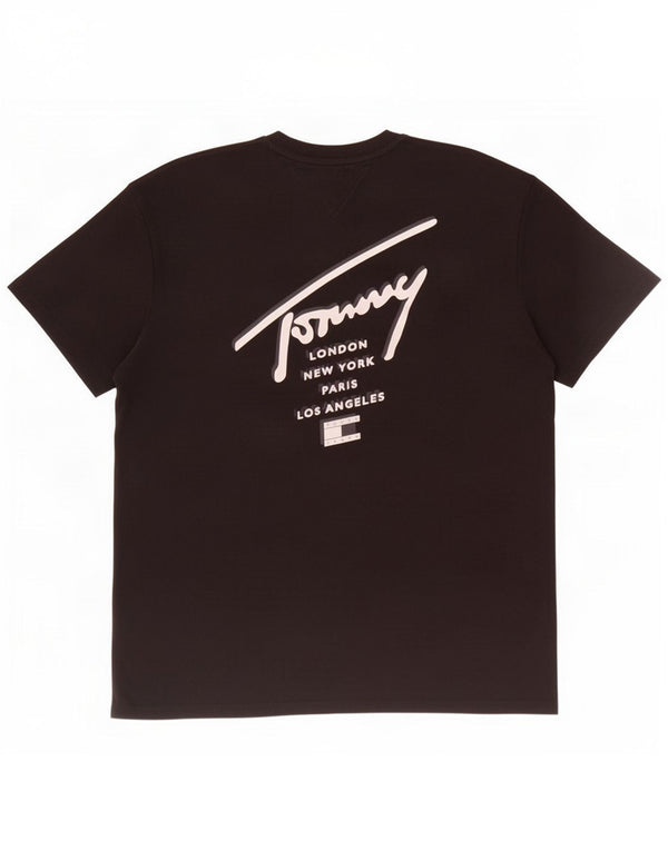 Tommy Hilfiger Herre Grafisk T-Shirt Top 2XL Sort Bomuld