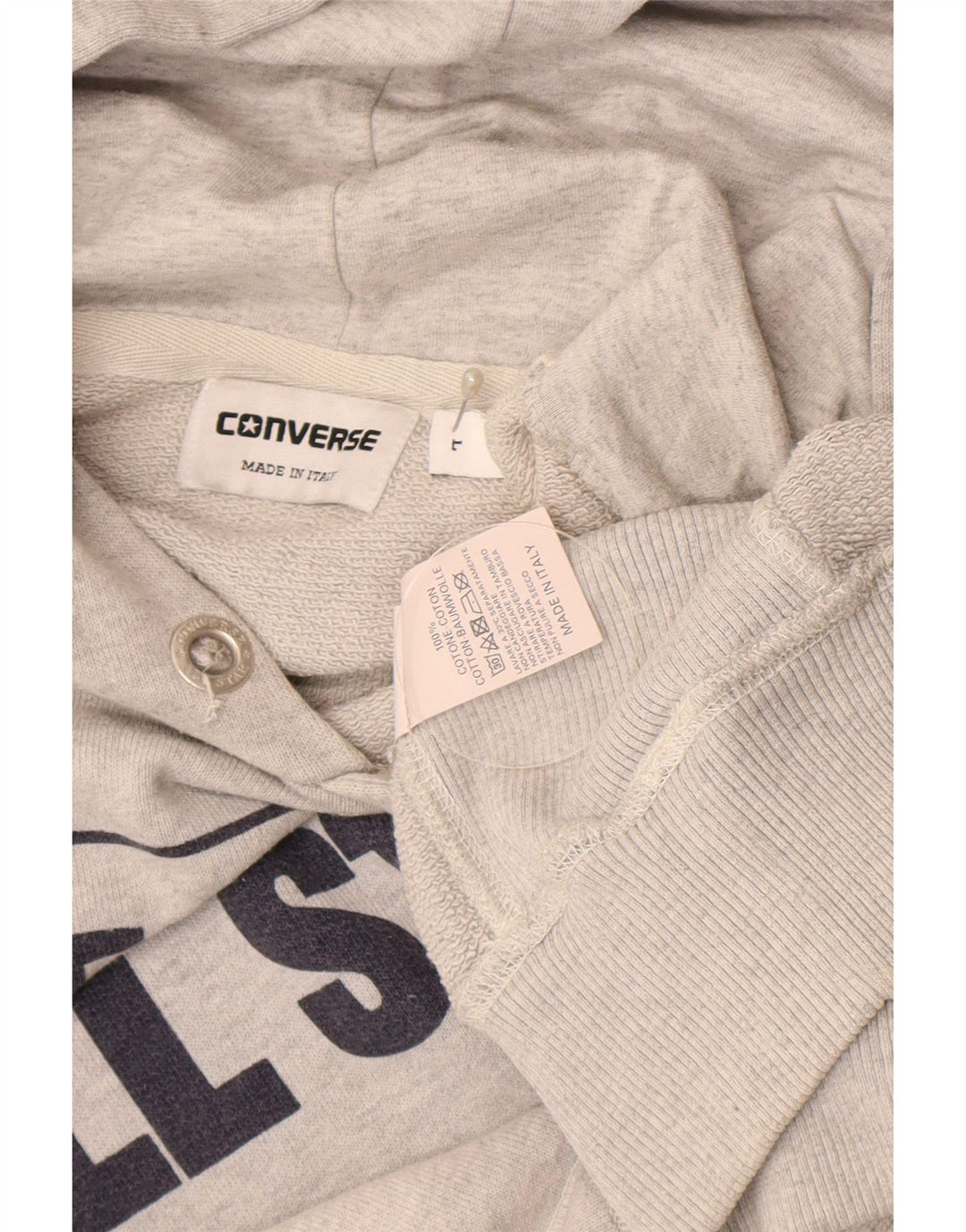 Converse Grafisk hættetrøje til mænd Stor grå bomuld