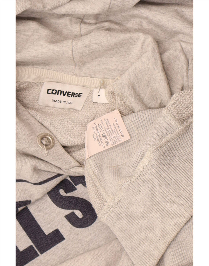 Converse Grafisk hættetrøje til mænd Stor grå bomuld