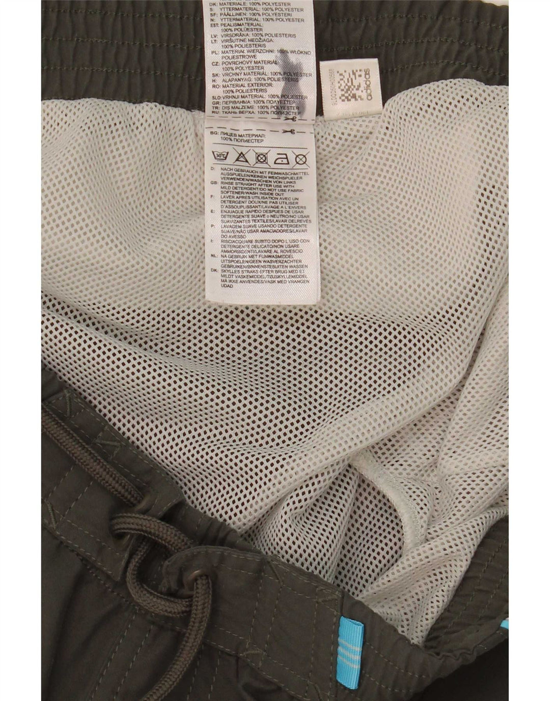 Adidas grafiske badeshorts til mænd, store grå colourblock polyester