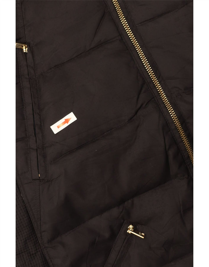 LONDON FOG Polstret hættejakke til kvinder UK 10 Lille sort polyester