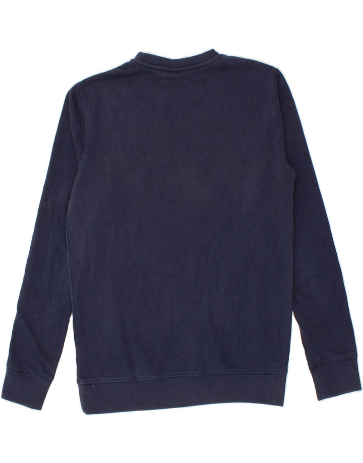 LOTTO Mens Graphic Sweatshirt Jumper Small Navy Blue Cotton Vintage Lotto and Second-Hand Lotto from Messina Hembry 