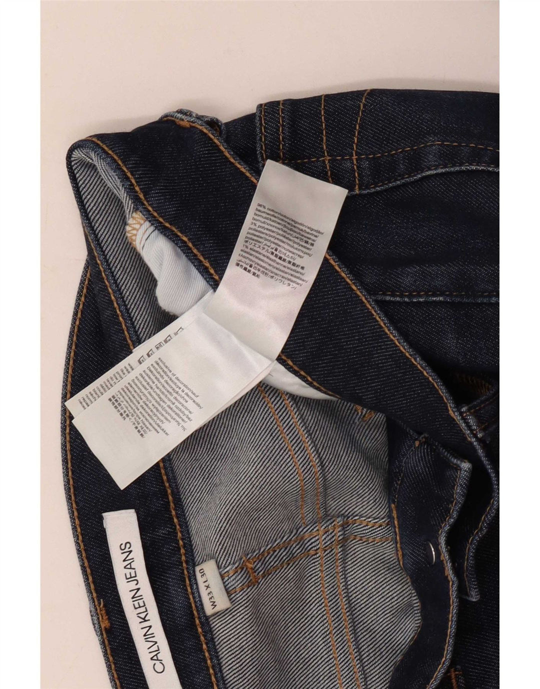 Calvin Klein Straight Jeans til mænd W33 L30 Marineblå Bomuld
