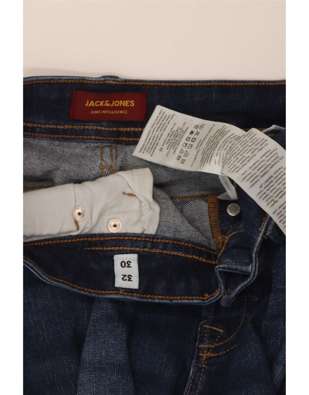 Jack & Jones Herre GLENN Slim Jeans W32 L30 Blå Bomuld