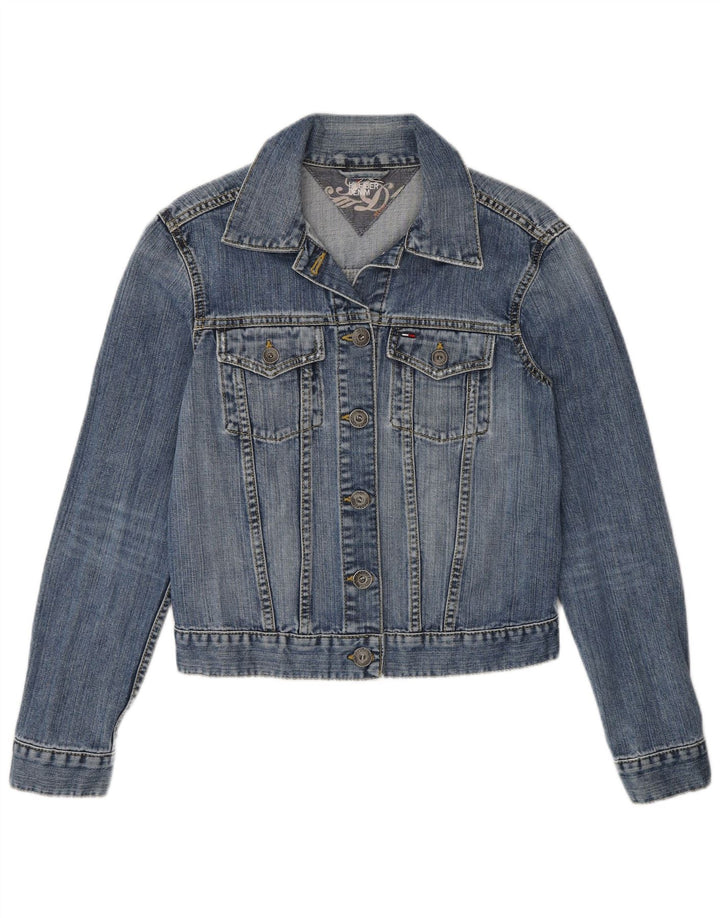 Tommy Hilfiger Dame denimjakke UK 12 Medium Blue Bomuld