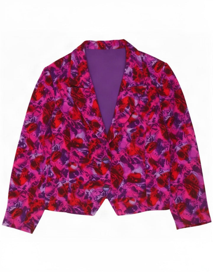 Vintage Dame 2 Button Blazer Jacket UK 12 Medium Multicolored Floral