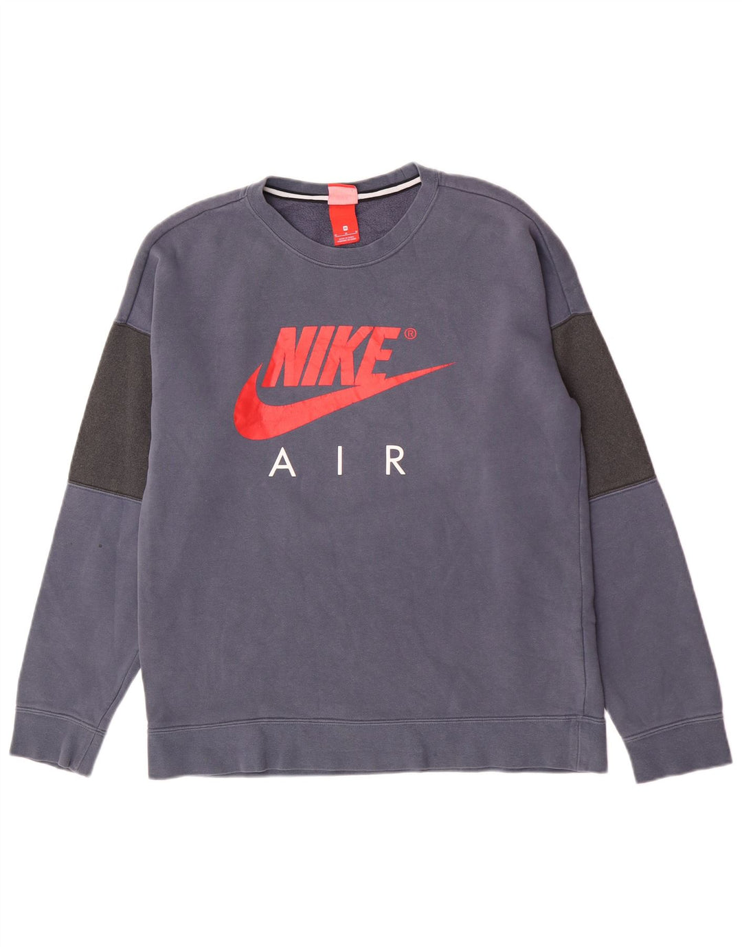 Nike Herre grafisk sweatshirt Jumper Medium Blue Colourblock Bomuld