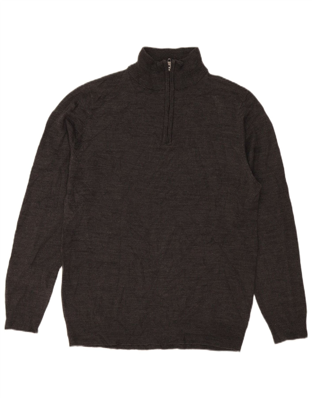 French Connection Herre Zip Neck Jumper Sweater Stor Grå Akryl