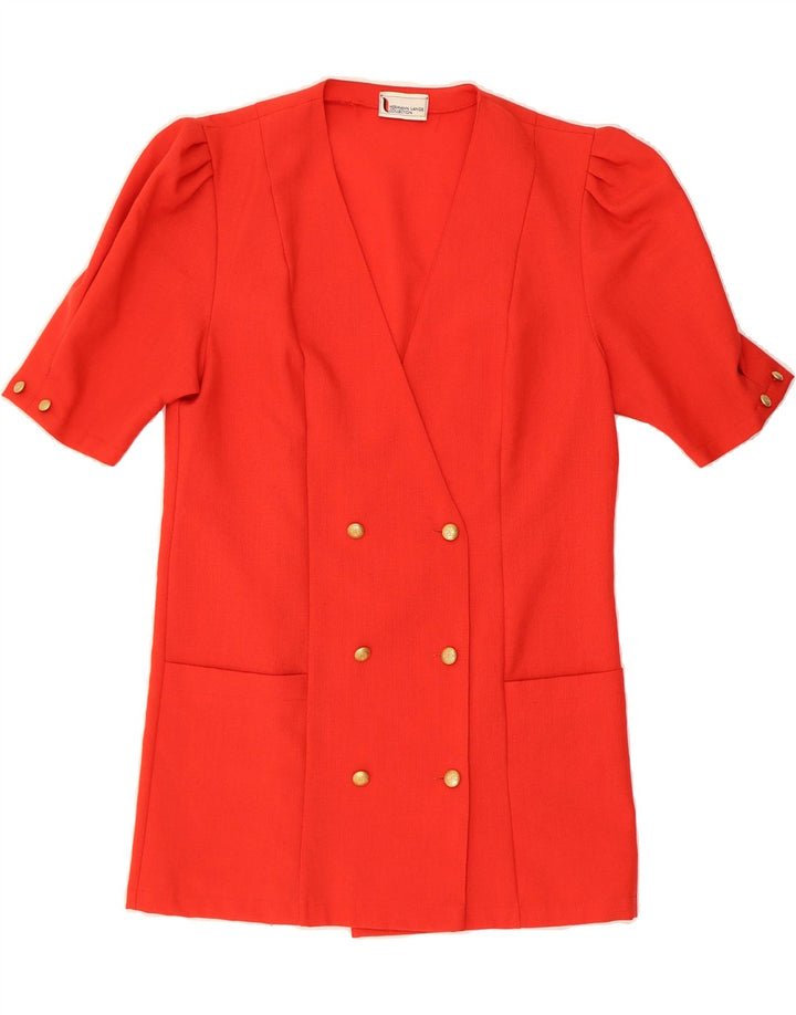 HERMANN LANGE Womens Short Sleeve Blazer Jacket EU 38 Medium Red Vintage Hermann Lange and Second-Hand Hermann Lange from Messina Hembry 
