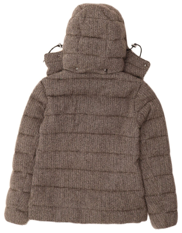 Polo Ralph Lauren Dame hættepolstret jakke UK 6 XS grå sildebensuld