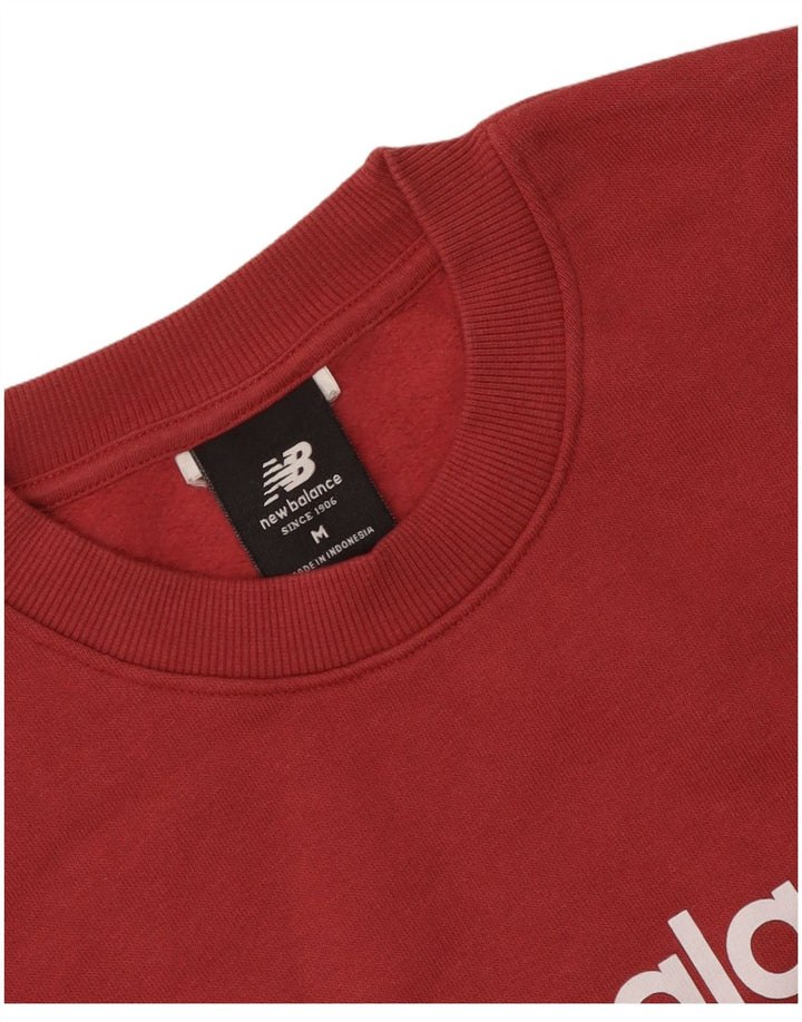New Balance Dame Grafisk Sweatshirt Jumper UK 14 Medium Rød