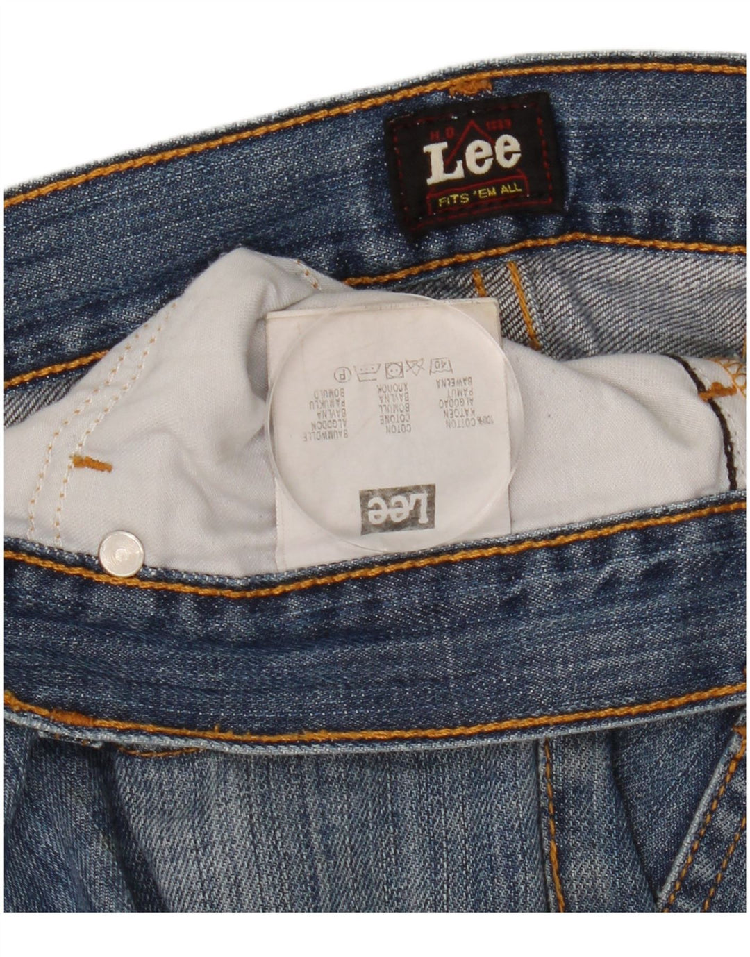 Lee Herre Knox Straight Jeans W38 L34 Blå Bomuld
