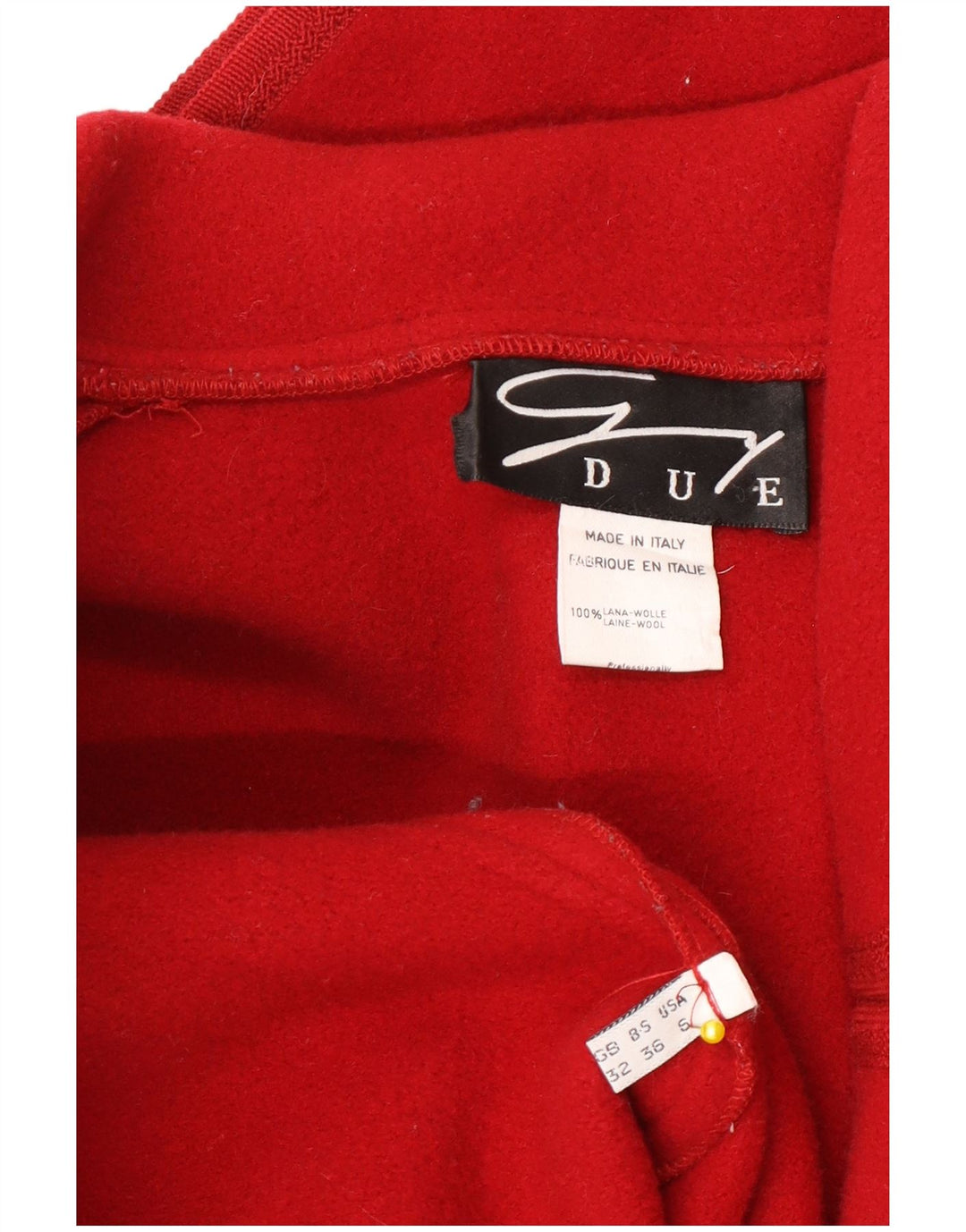 Genny Dame 3 Knapper Oversized Blazer Jacket UK 10 Lille Rød Uld