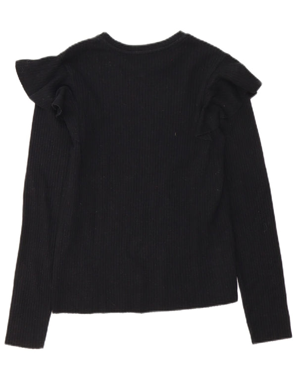 Zara Dame Bluse Top UK 12 Medium Sort