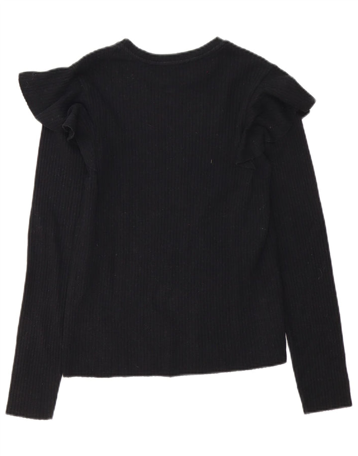 Zara Dame Bluse Top UK 12 Medium Sort