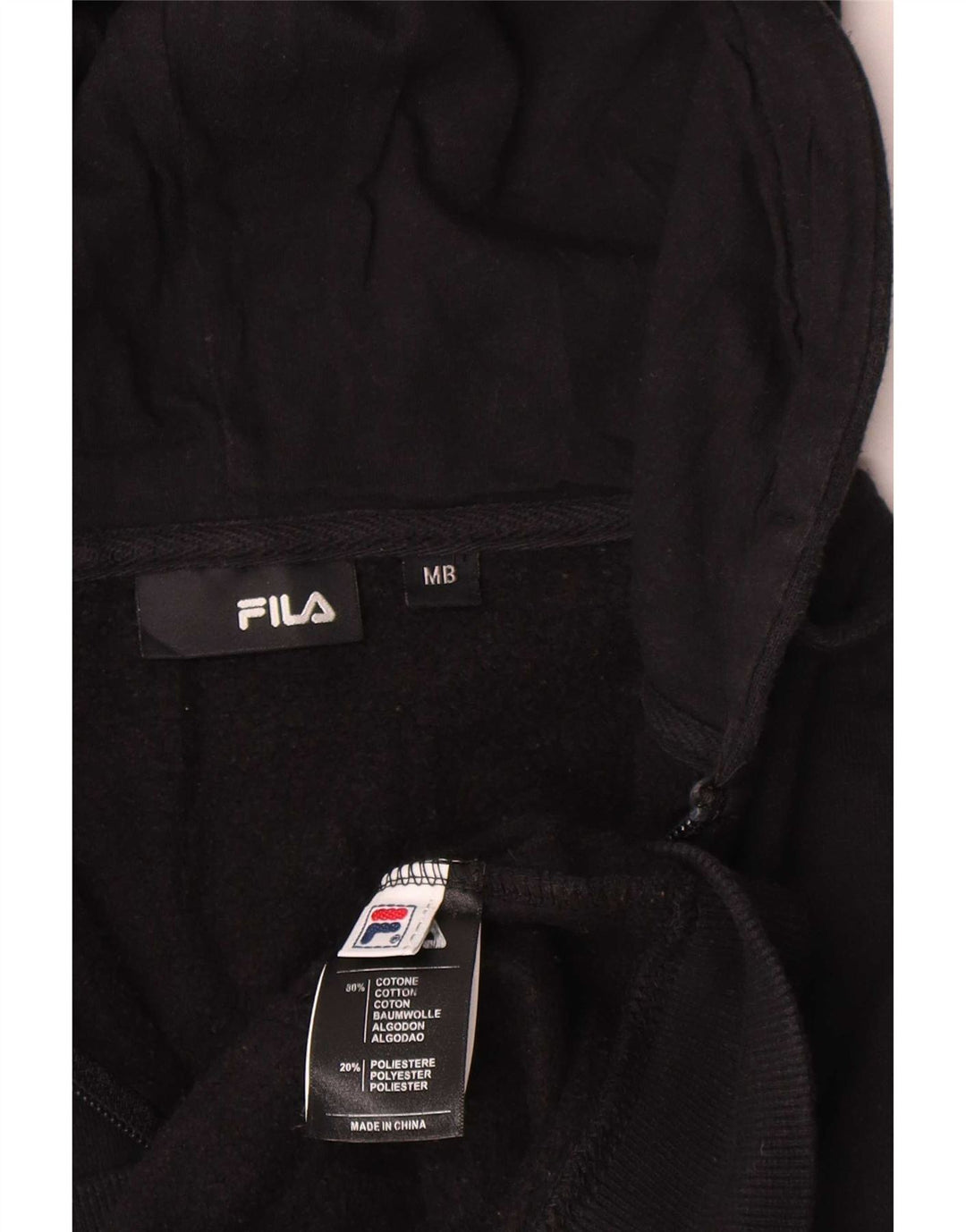 Fila Dame Hættetrøje Sweater UK 14 Medium Sort Bomuld