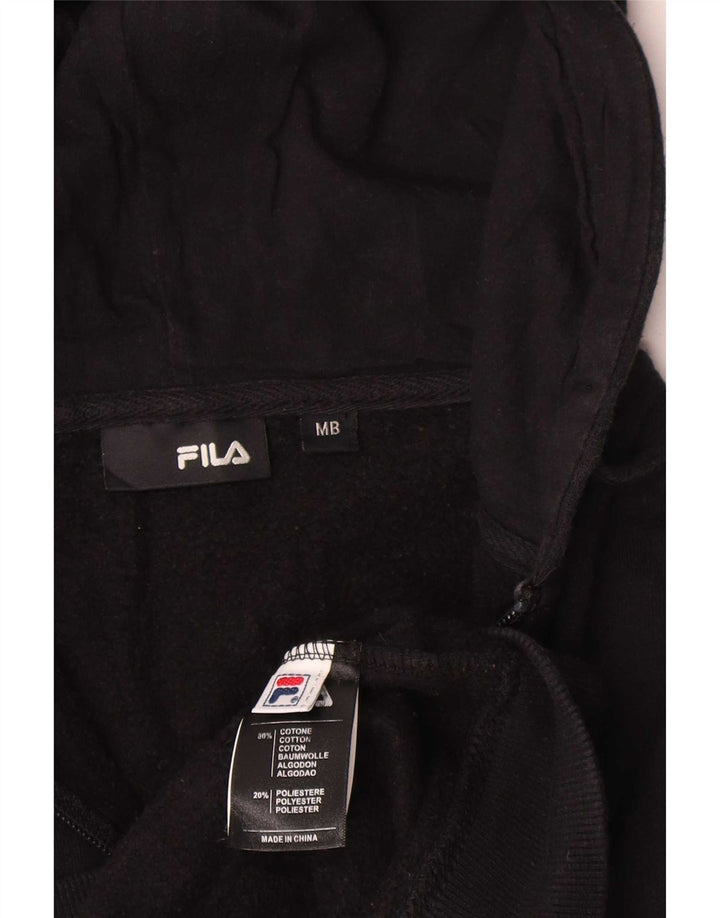 Fila Dame Hættetrøje Sweater UK 14 Medium Sort Bomuld