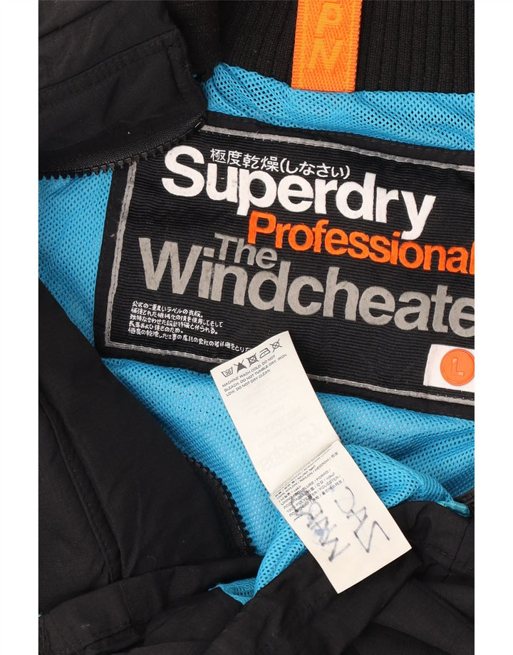 Superdry Graphic Windbreaker Jacket til kvinder UK 16 Large Black