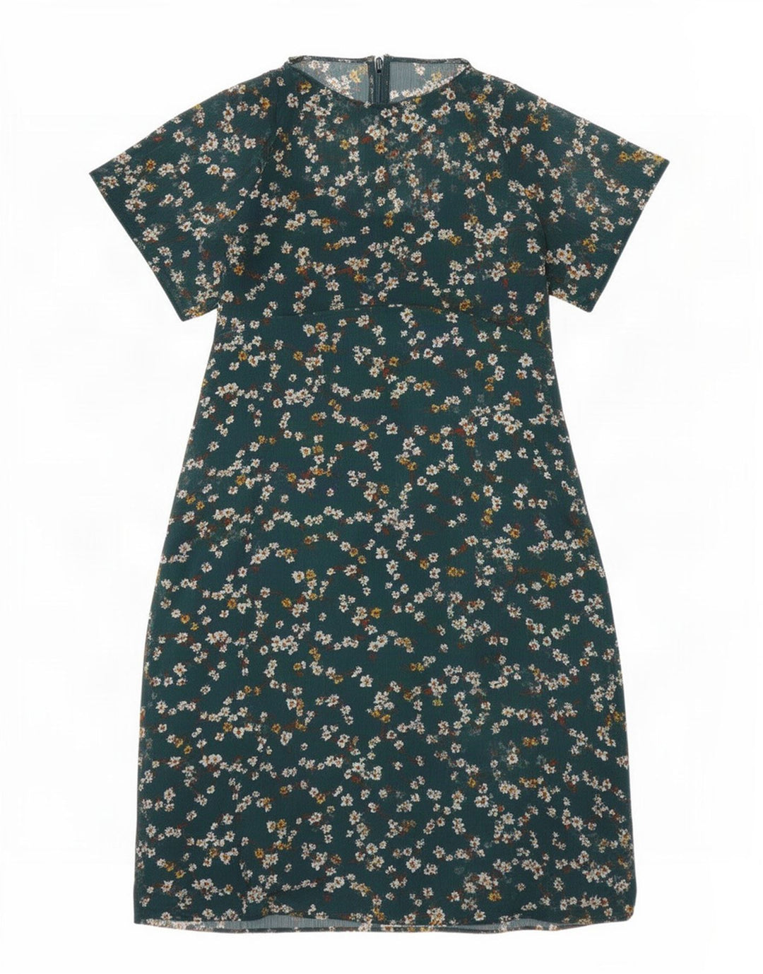 Marks & Spencer Dame A-Line Kjole UK 10 Small Green Floral Polyester
