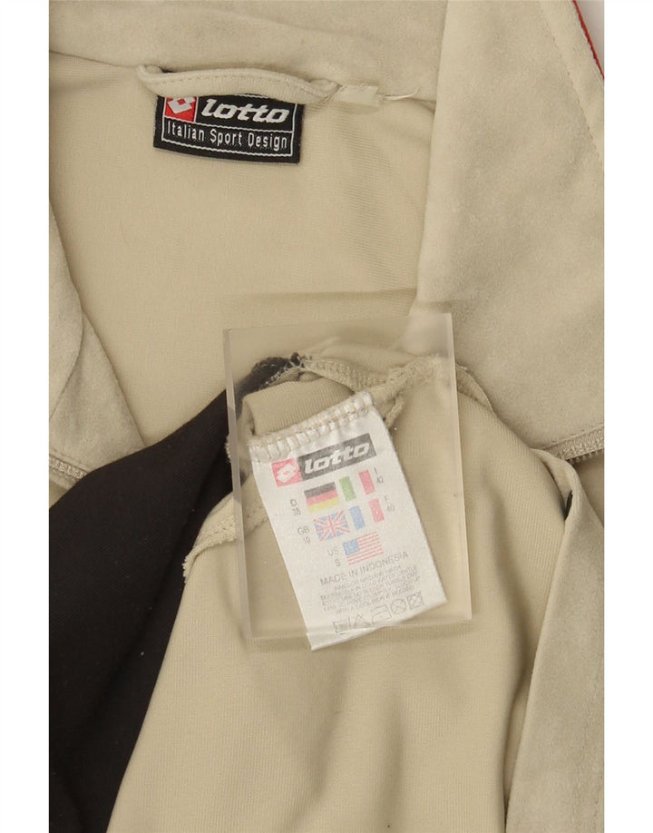 LOTTO Womens Oversized træningsdragt Top Jacket UK 10 Small Beige Colourblock