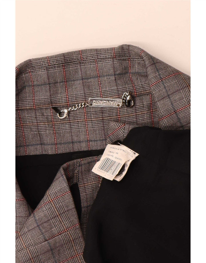 Vintage Dame Dobbeltradet Blazer Jacket IT 44 Medium Grey Check