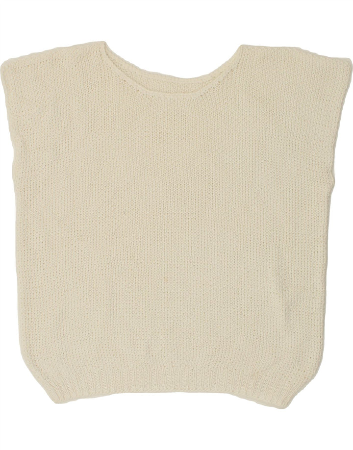 VINTAGE Womens Vest Tank Top UK 14 Large White Vintage Vintage and Second-Hand Vintage from Messina Hembry 